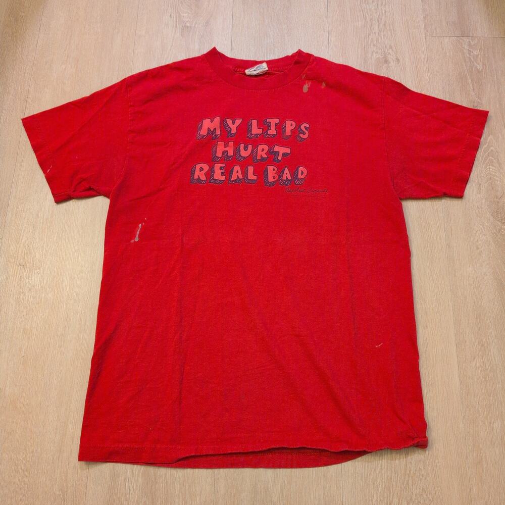 VTG Napoleon Dynamite Adult Medium Shirt My Lips Hurt Real Bad Promo Mighty Fine